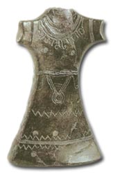 Female figurine - Bijelo Brdo - Dalj type of the encrusted pottery - Middle Bronze Age (14th century BC) - Eastern Slavonia, Croatia - (Archaeological Museum Zagreb)