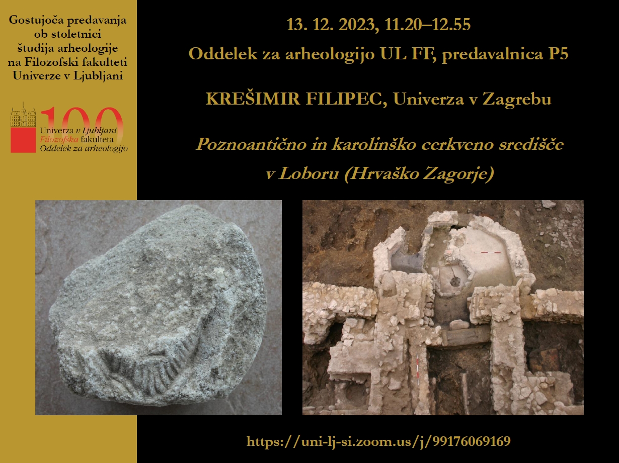 Gostujuća predavanja prof. dr. sc. Krešimira Filipca na Odjelu za arheologiju Filozofskog fakulteta u Ljubljani